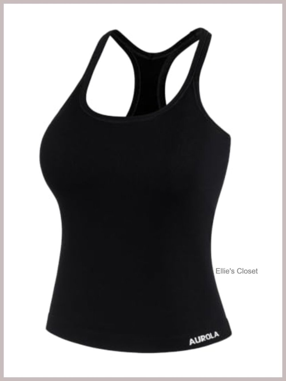 Seamless Ribbed Racerback Tank Top with Built-in Bra Activewear